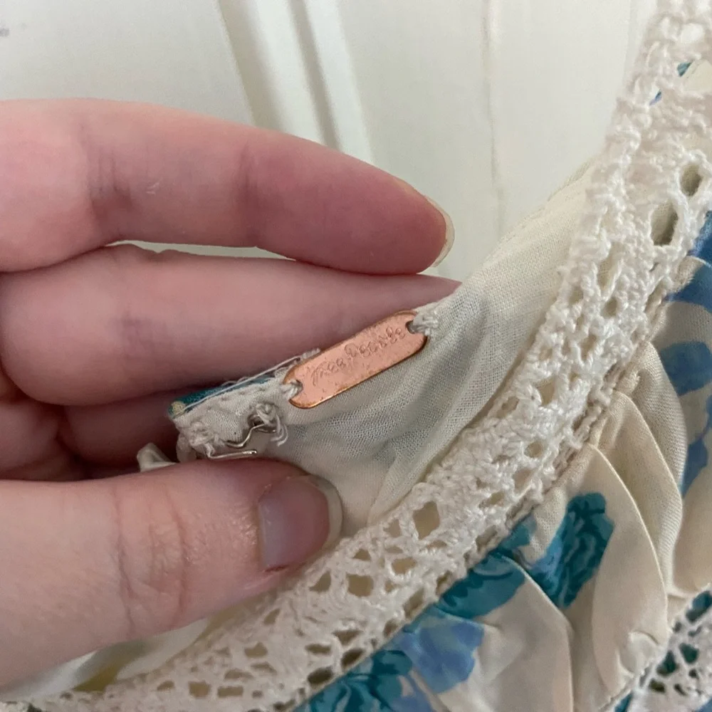 Free People | Pleated Blue Floral Dress - Picture 5 of 7